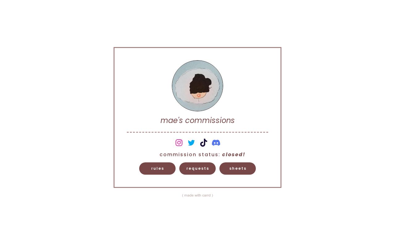 Carrd profile picture for @mymae